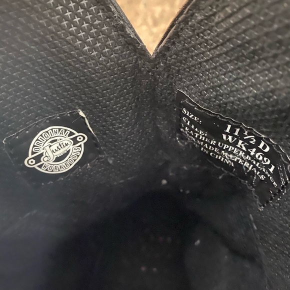 Justin Boots WK4691 Men's Black Oiled Boots New in Box  Size 11 1/2​​​​​​​​​​ - Picture 6 of 9